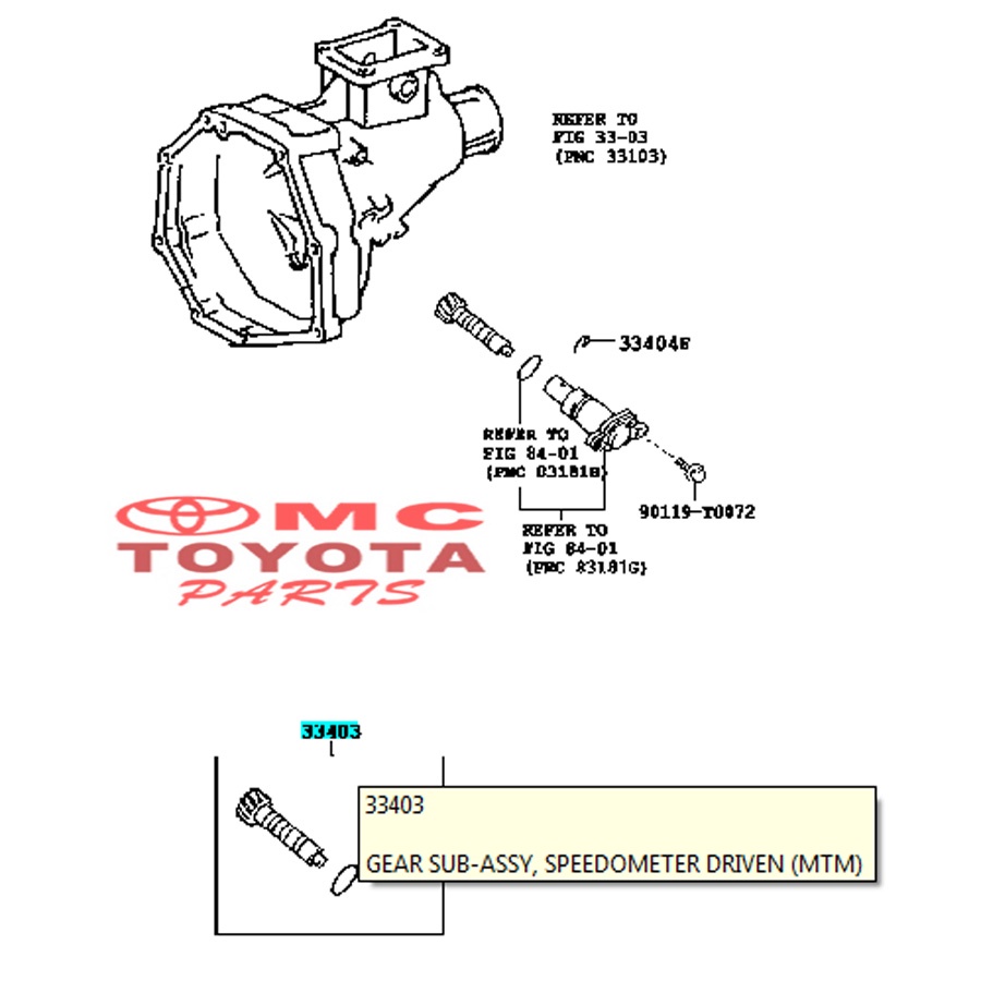 Gigi Gear Speedometer Toyota Hilux Hiace 33403-39325