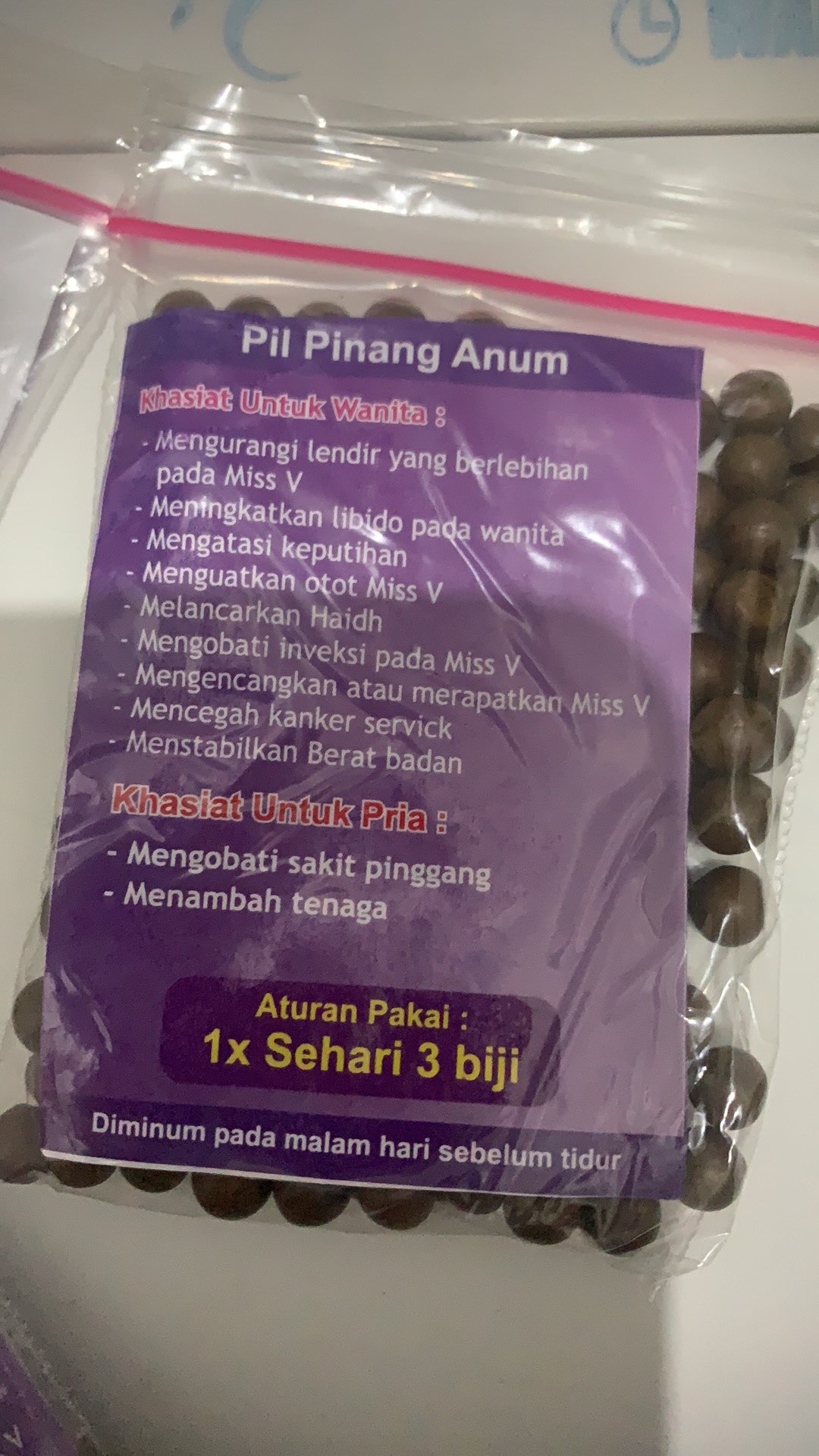 Pil Pinang Anum Kering