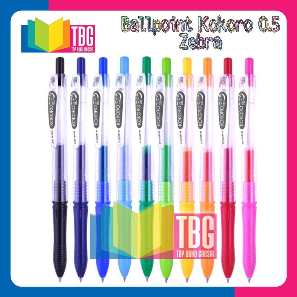 

1 PCS BALLPOINT KOKORO 0.5 ZEBRA (TINTA SESUAI WARNA BODY)/ BOLPEN WARNA/ PULPEN/ PENA