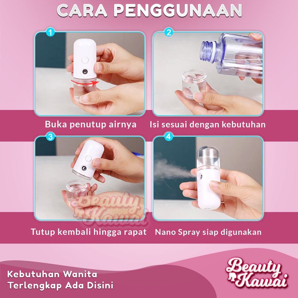 NANO SPRAY WAJAH Pelembab MINI Pembersih Muka Glowing PORTABLE Murah