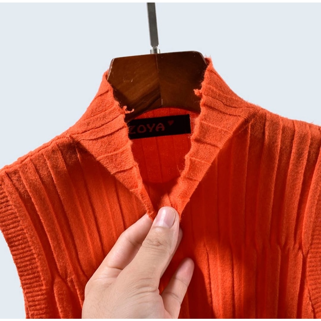 Nicebra Pakaian Wanita Turtleneck tanpa lengan T-shirt Import 4042