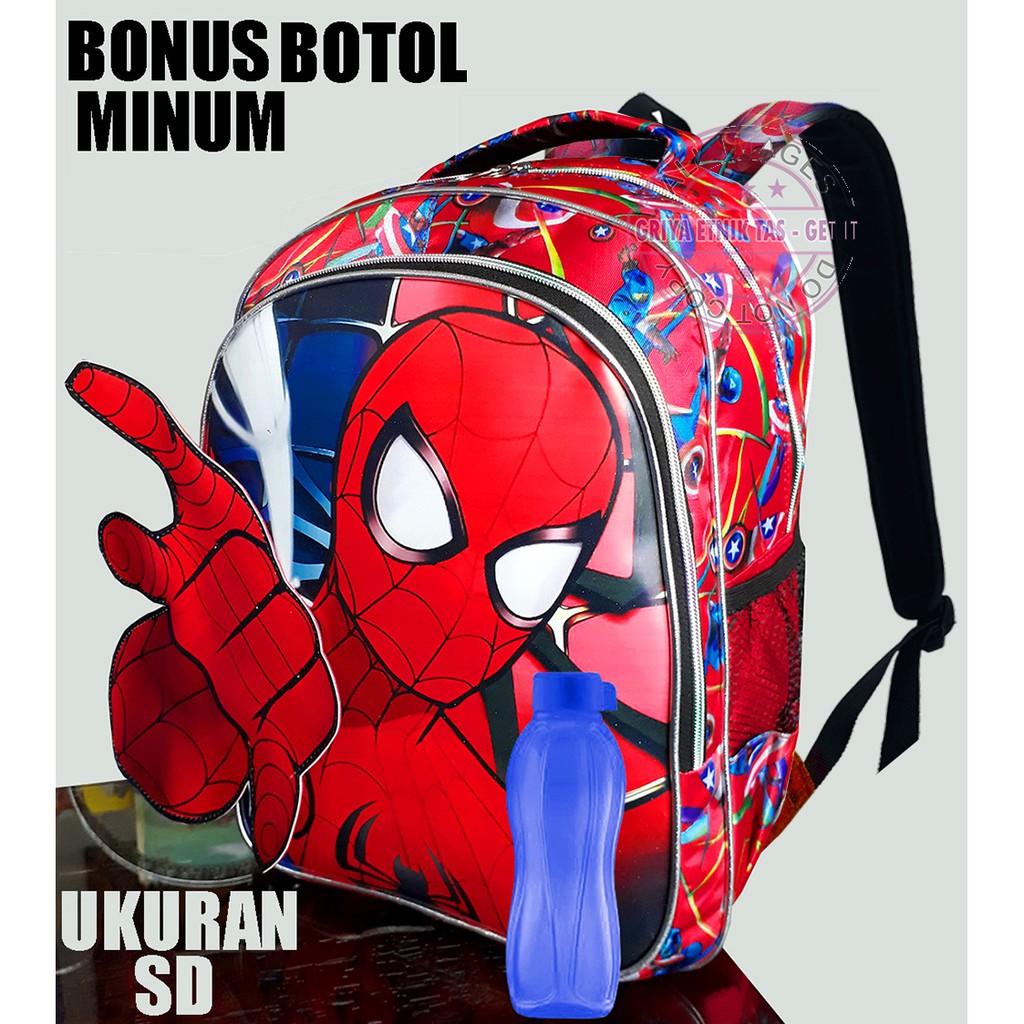 Tas Sekolah Anak SD Laki Laki Karakter Ultraman Bonus Botol Minum - Tas anak sekolah