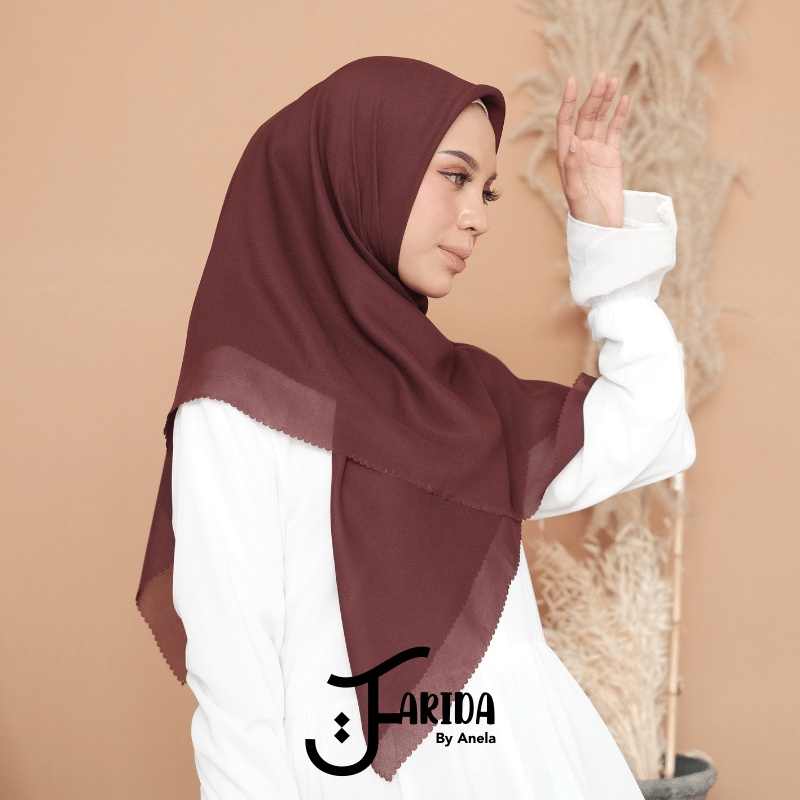 Hijab Bella Square Laser cut / Kerudung Segiempat Voal Superfine Polly Cotton Ultimate / Plain Basic / Jilbab Segi Empat  Lasercut Lc Cod Terbaru-DARK COFFEE