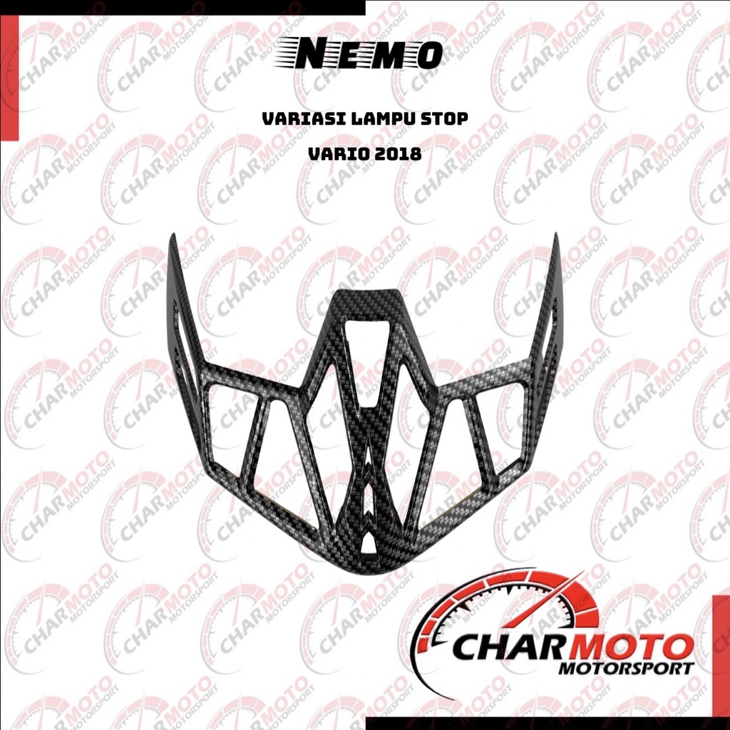 Cover Tutup Lampu Stop Belakang Honda Vario 150 2018 Karbon Nemo - Charmoto