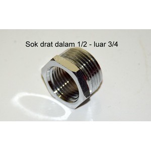 Sok drat dalam 1/2 - drat luar 3/4 crom solid