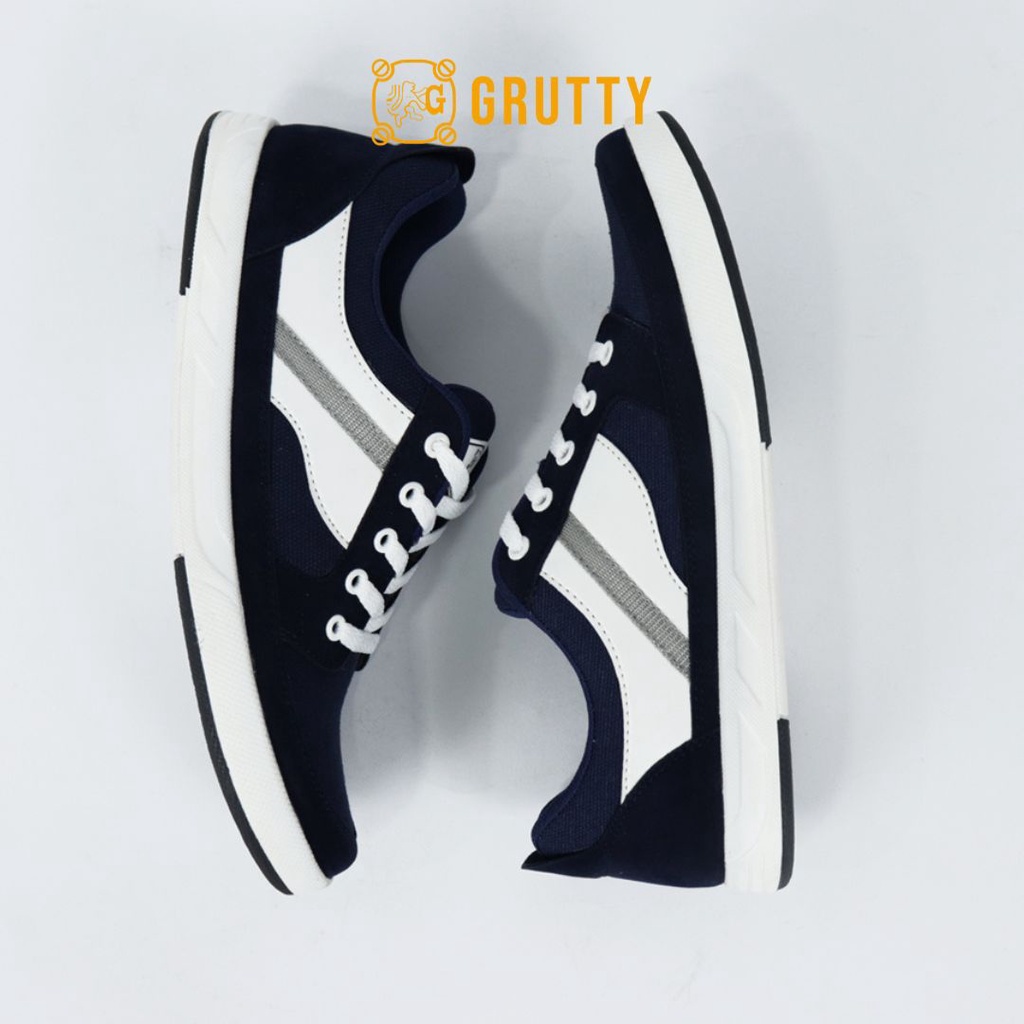 Gruty Sepatu Sneakers Pria Kasual Trendy Terbaru Original Pria Nyaman Dipakai Warna Navy Kombinasi