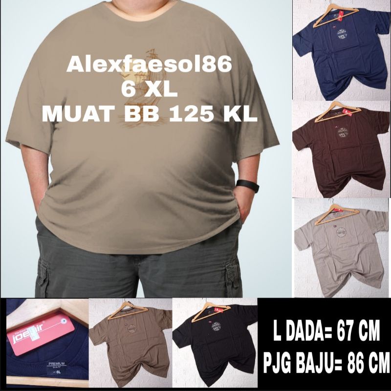 KAOS OBLONG EKSTRA SUPER JUMBO 6L BAHAN KATUN COMBET TEBAL MUAT BB 125 KL