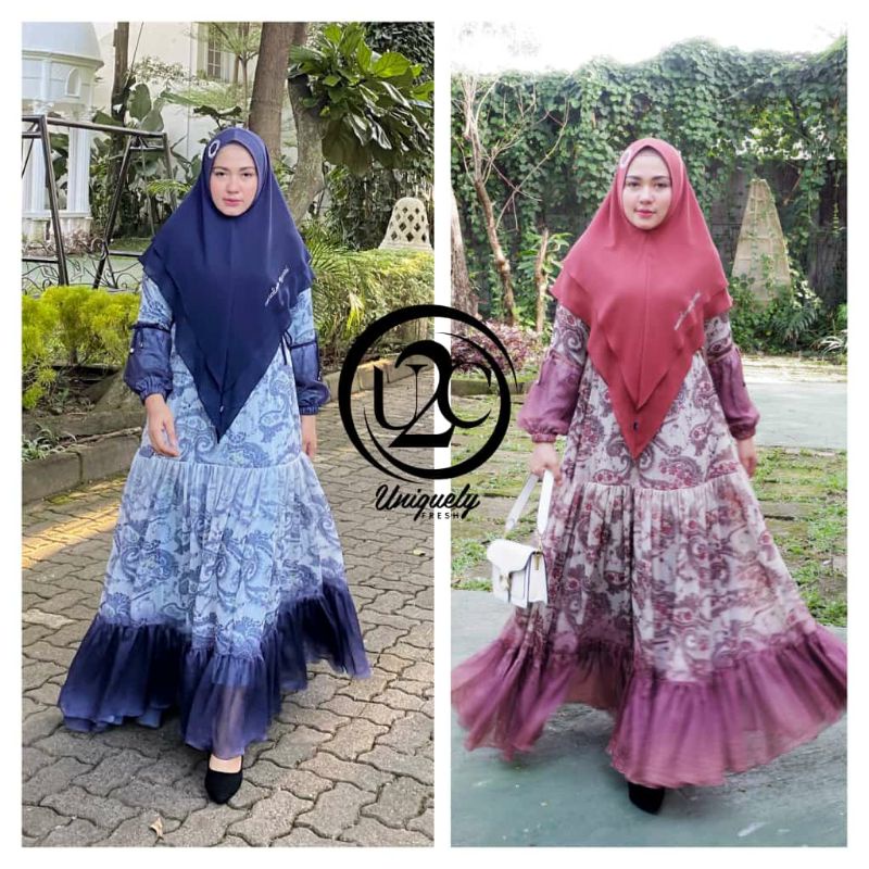 Alina Syar’i Premium Ori by U2C ma.di.na / Gamis Set Syar’i / Gamis Set khimar / Gamis Pesta Mewah /