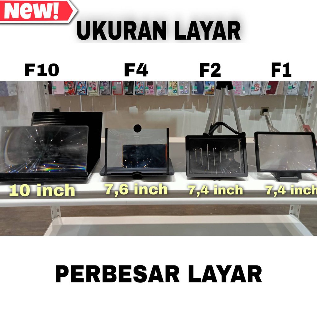 Termurah Mobile Phone Video Amplifier Zoom F4 memperbesar layar hp Hitam Merah Putih