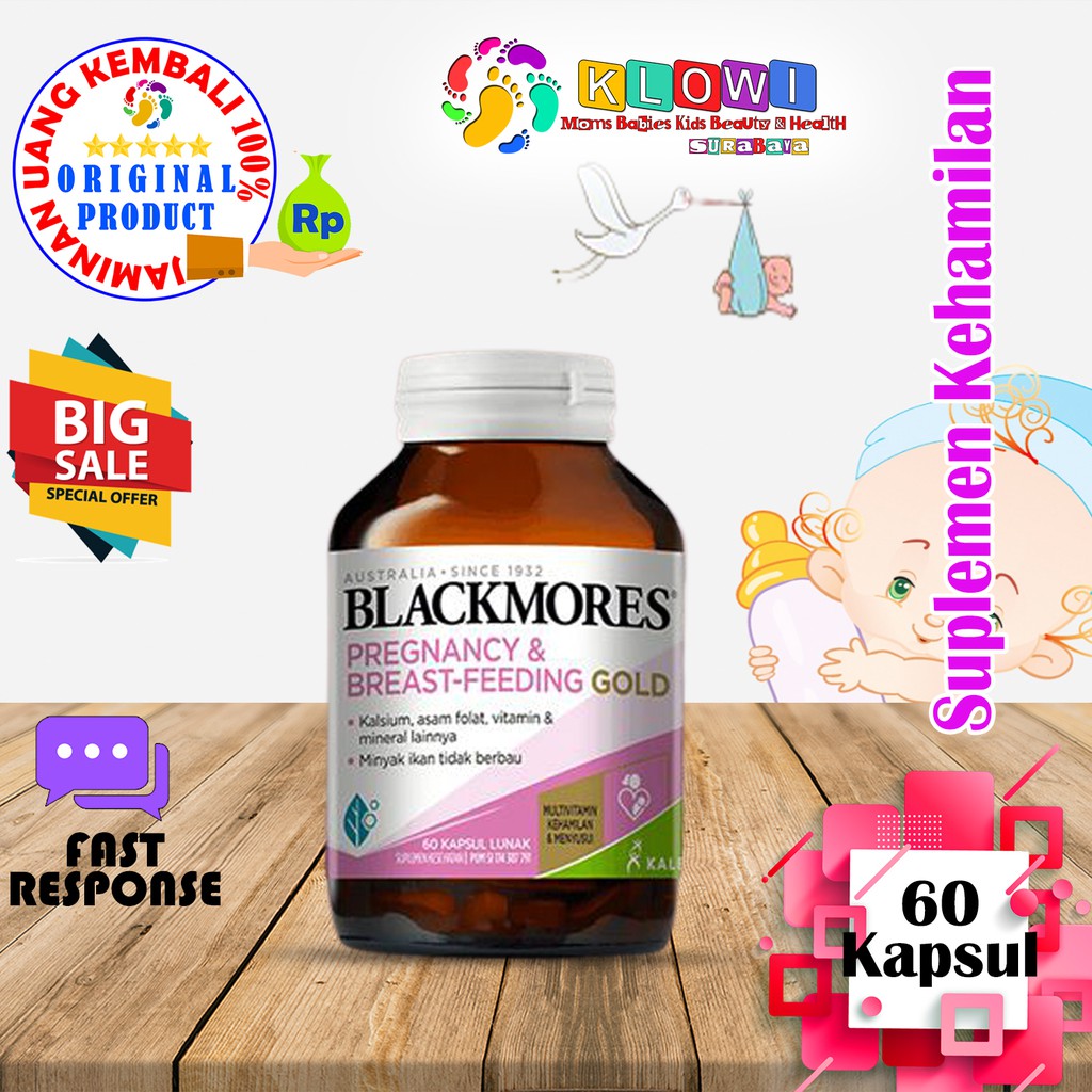 Blackmores Pregnancy &amp; Breast Feeding Gold - 60 Kapsul Suplemen Kehamilan &amp; Menyusui