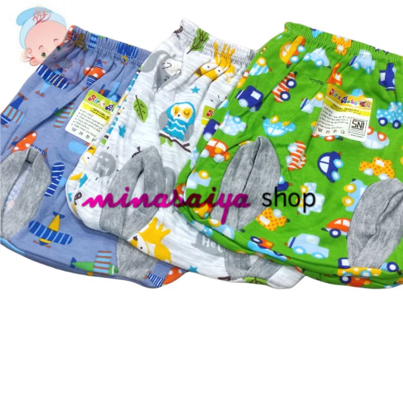 AIRIN 3 pcs dan ecer Celana Pop Bayi Baru Lahir SNI Newborn Print Warna