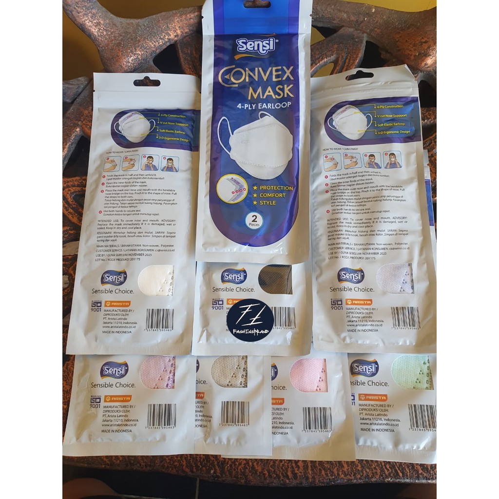 Masker SENSI Convex Non Pokana Duckbill KN95 4 Ply Earloop Isi 2 SEGEL ORI BARU GARANSI UANG KEMBALI