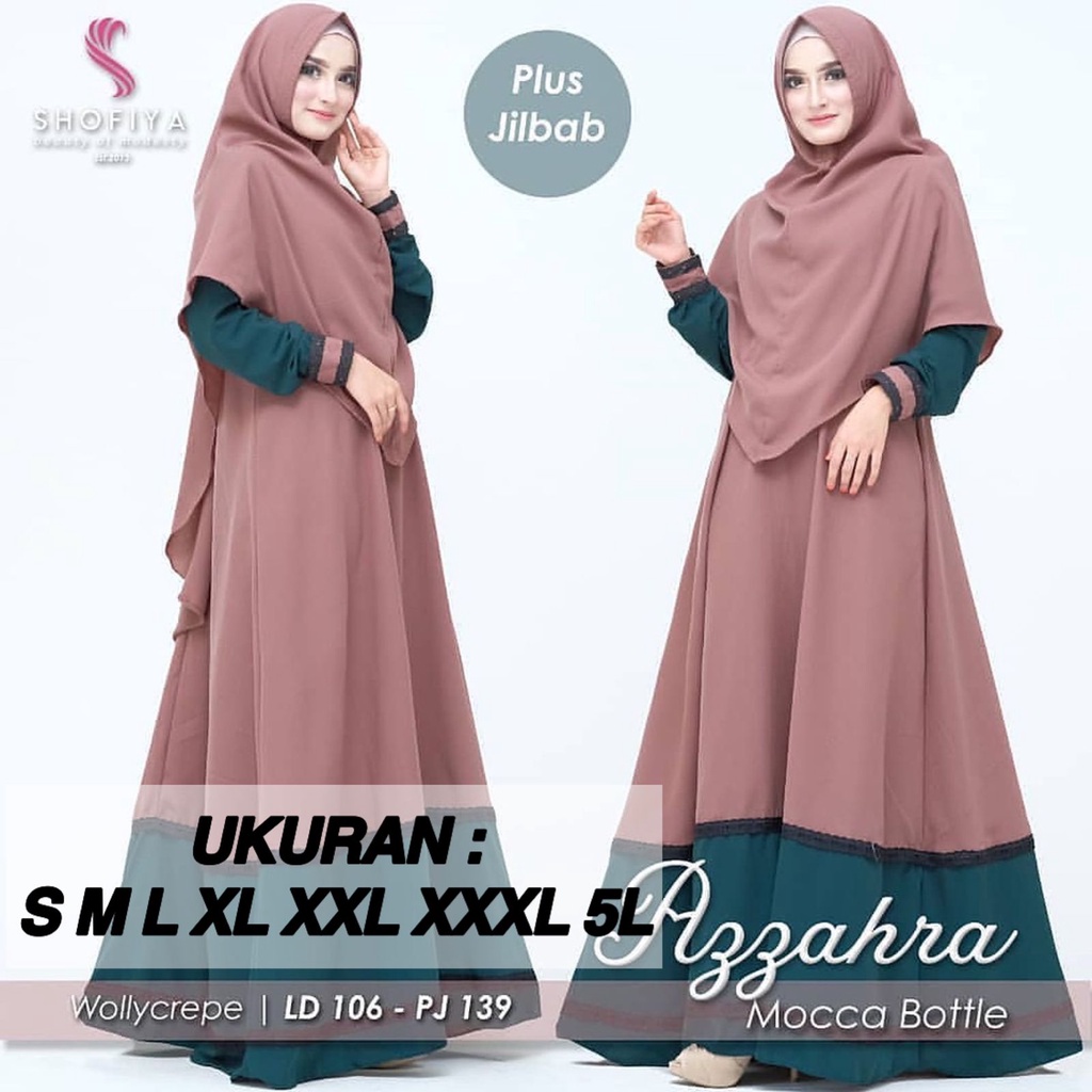 GAMIS SYARI JUMBO / AZZAHRA SYARI + KHIMAR  | XXXL XXL XL L M S