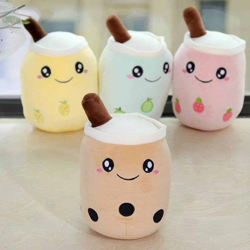 Boneka Boba Milk Tea Bubble Drink Minuman Plush Doll Premium Murah ukuran S 25 cm