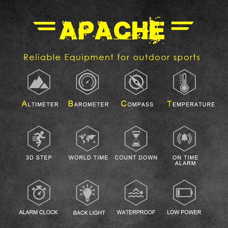 (Free Strap)NORTH EDGE APACHE 46 Men's sport Digital watch Hours Running Swimming Military Army watches Altimeter Barometer Compass