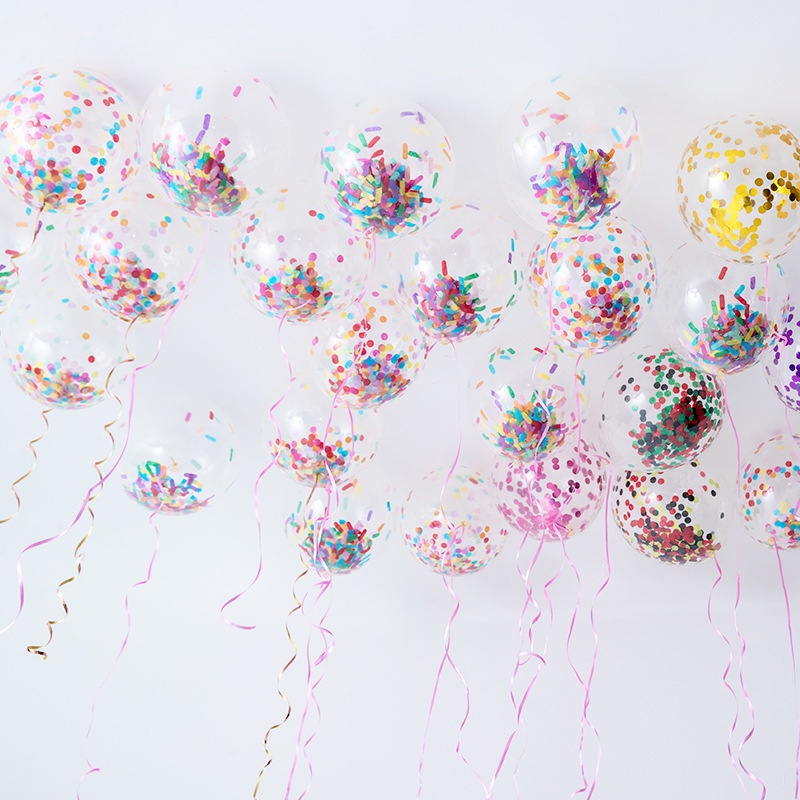 10pcs Balon Latex Confetti Bentuk Es Krim Untuk Dekorasi Pesta Ulang Tahun / Pernikahan