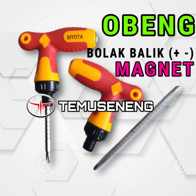 Obeng T 2In1 Kombinasi Plus Minus Magnet Obeng Bolak Balik Bb Bagus Gagang Karet