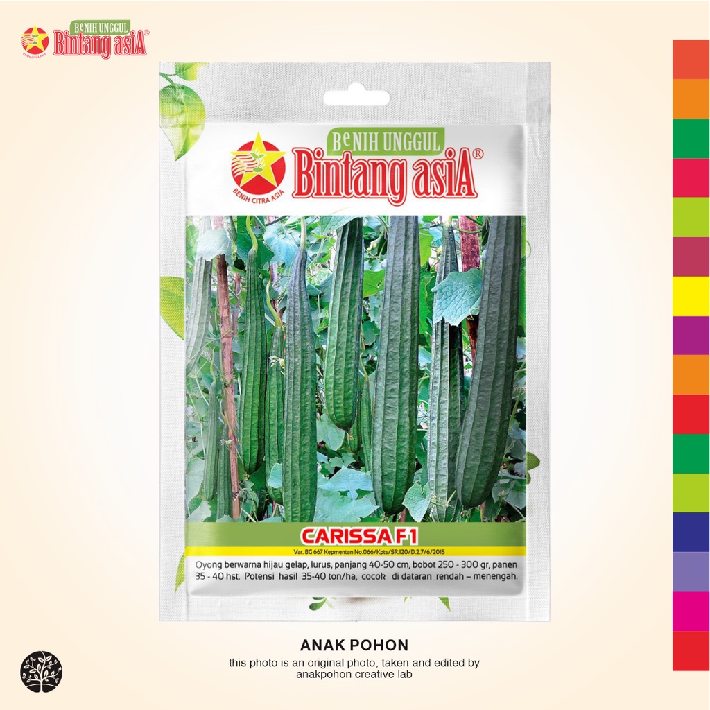 (1 PACK) Benih Gambas Oyong Hijau CARISSA F1 Hibrida Seeds - BINTANG ASIA - 2 GRAM