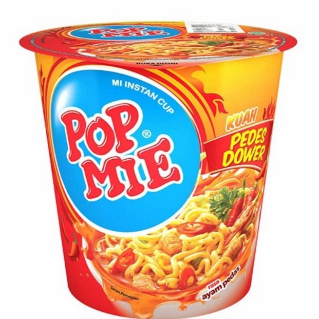 

Pop mie mi instan cup kuah pedes dower ayam pedas 75 gr