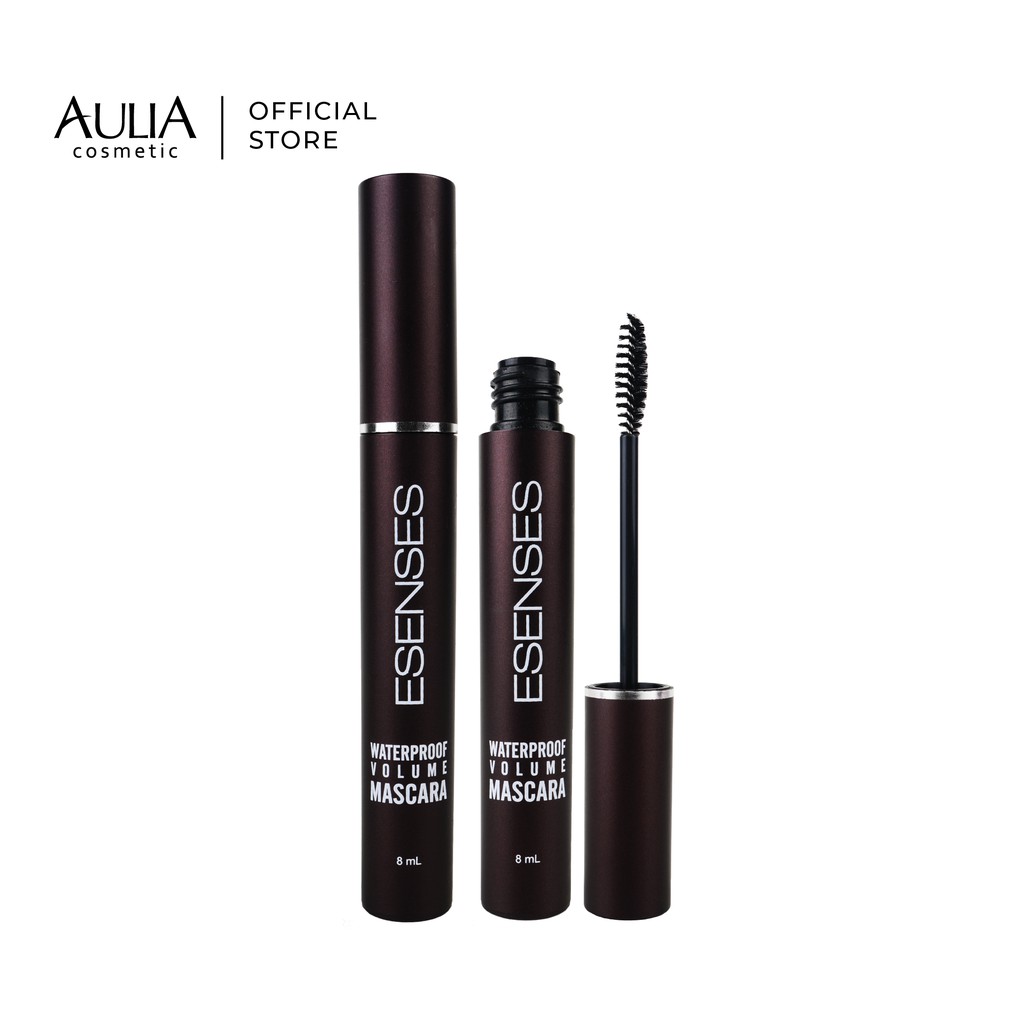 ESENSES Waterproof Volume Mascara 8ml [ Longlasting ,Vitamin E Dan Ujung Sikat yang halus ]