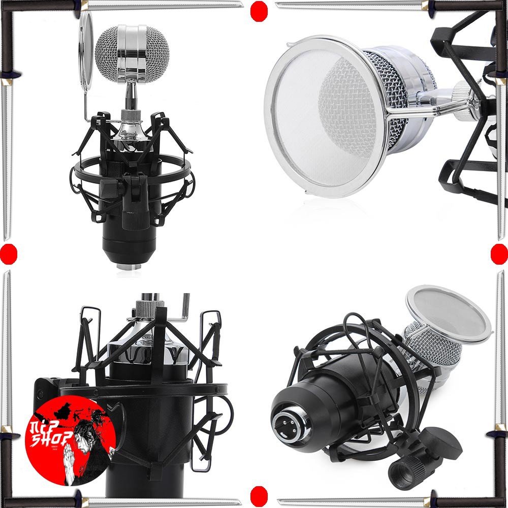 TaffSTUDIO Mikrofon Kondenser dengan Shock Proof Mount - BM-8000
