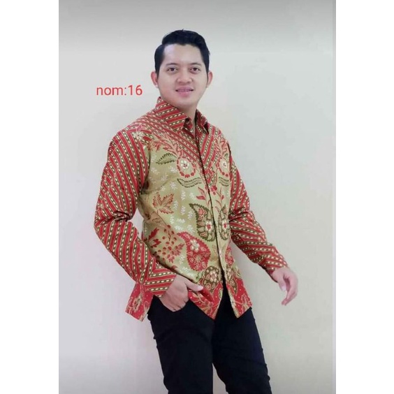 BAJU BATIK PRIA LENGAN PANJANG LAPISAN FURING DRES TUNIk