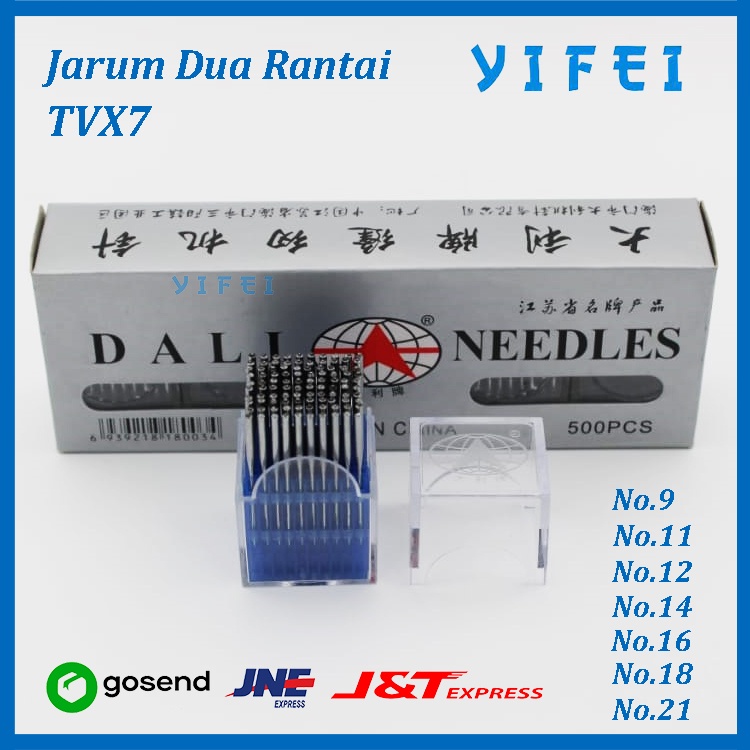 Jarum Mesin jarum dua rantai DALI TVX7 No#9#11#12#14#16#18#21/Jarum MH - 9