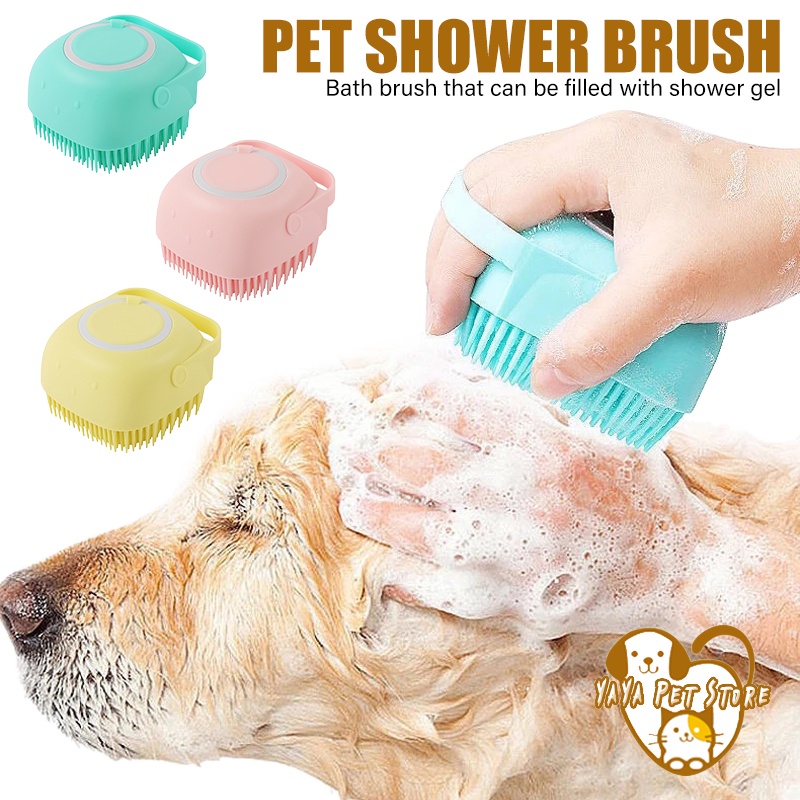 【Yayapet】Sikat Mandi Silikon Serbaguna Hewan /Sikat Mandi Silikon Dispenser Shower Brush Silicone Dispenser