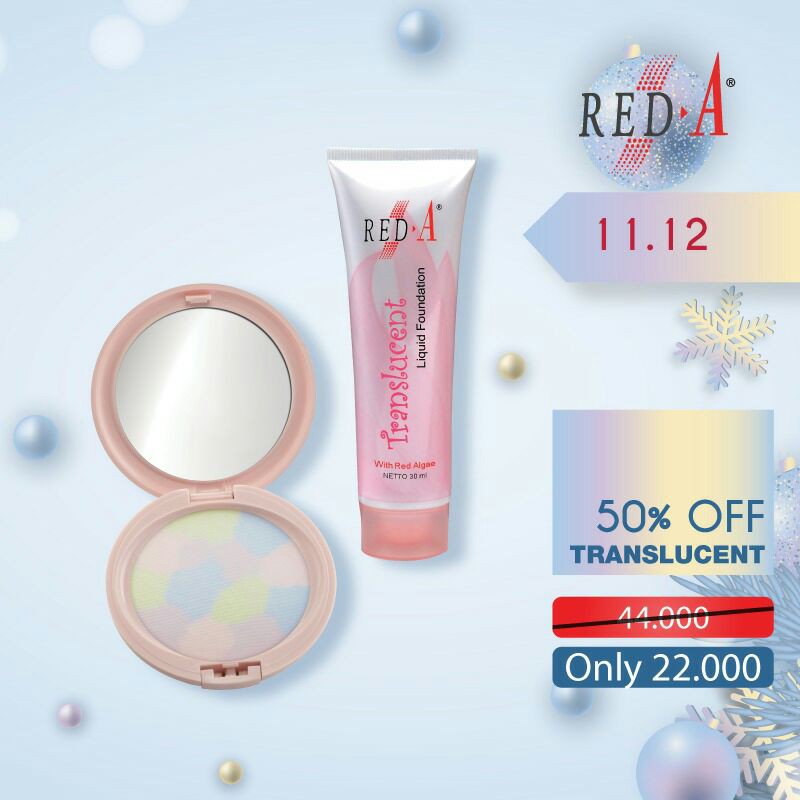 Paket Liquid Foundation Compact Powder Translucent Red A