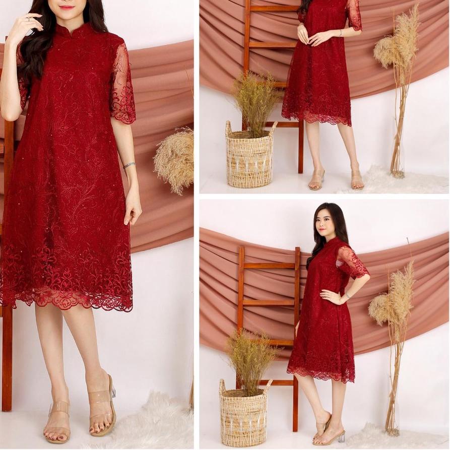 ⅍ Dress Shanghai Brukat Bordir Glitter Brokat Tille ❅