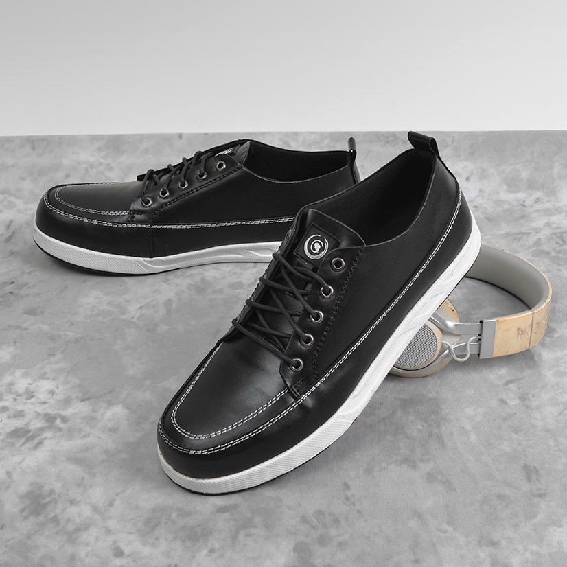 JERRICK BLACK (KULIT ASLI) |ManNeedMe x Greata| Sepatu Sneakers Pria Casual Derby Shoes PREMIUM ORIGINAL