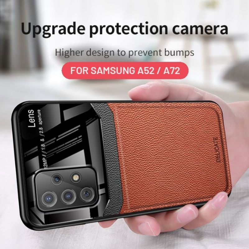 CASE SAMSUNG GALAXY A72 / SAMSUNG A52 CASE LEATHER FUNDOS ORI HARD SOFT COVER