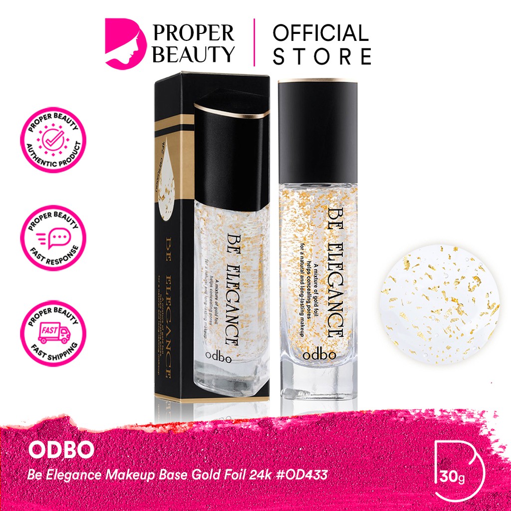 ODBO Be Elegance Makeup Base Gold Foil 24k #OD433 Thailand / Primer Face Emas / Concealing Pores