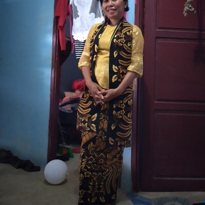 Simifashion Couple Keluarga Kebaya Set Batik Solo Asli Mix Brokat Papa Mama Anak Dijual Terpisah