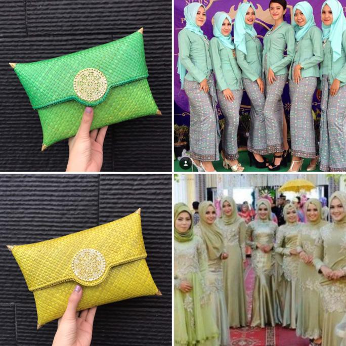 KUALITAS BAGUS TAS WANITA CEWE MURAH PESTA LUCU UNIK SELEMPANG BATAM CLUTCH ANYAM - HITAM KEBURU