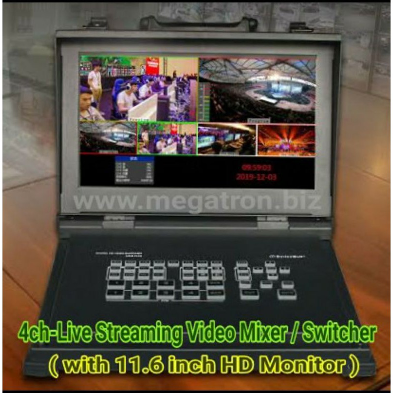 4-ch Video Mixer + Capture for Live Streaming (with 11.6 Inch Monitor) - bisa Multiview