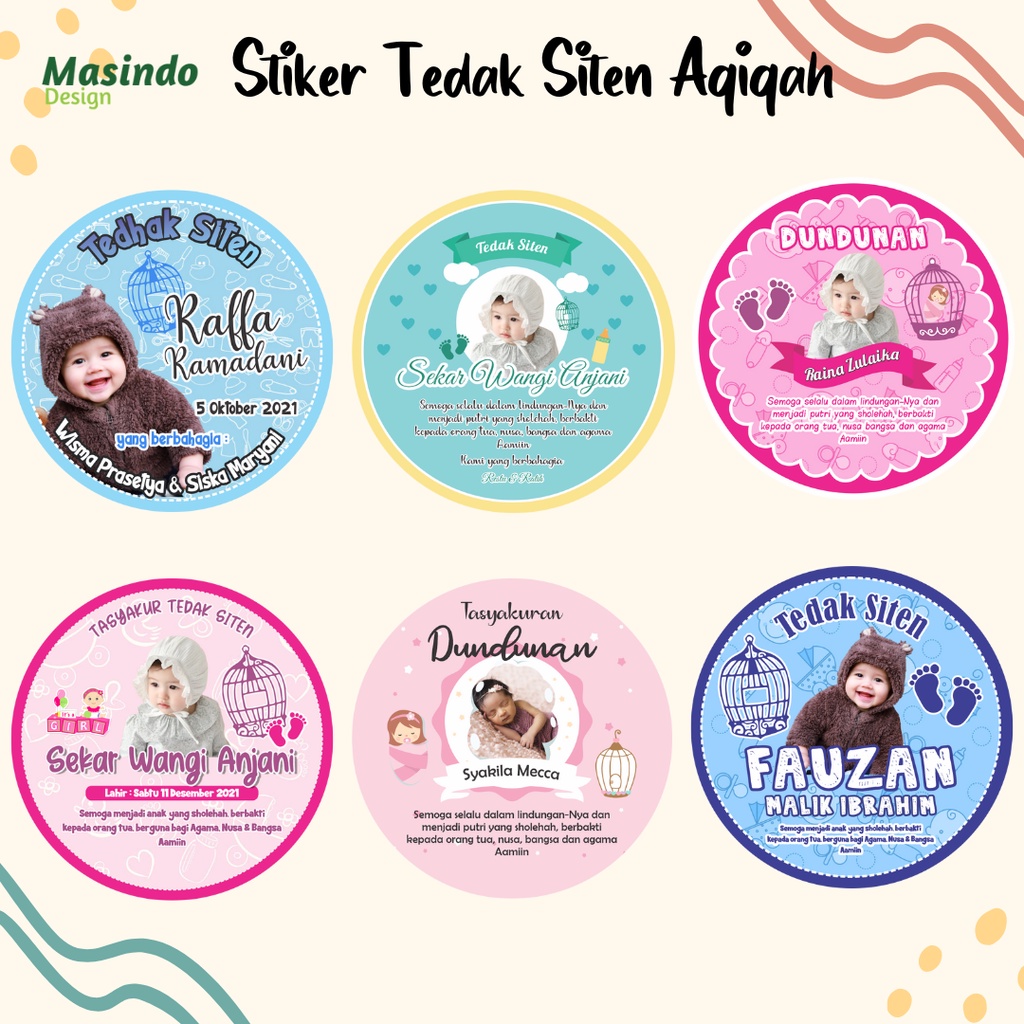 

Label Stiker Syukuran Aqiqah Cetak Custom Full Color Anti Luntur Tinggal Tempel