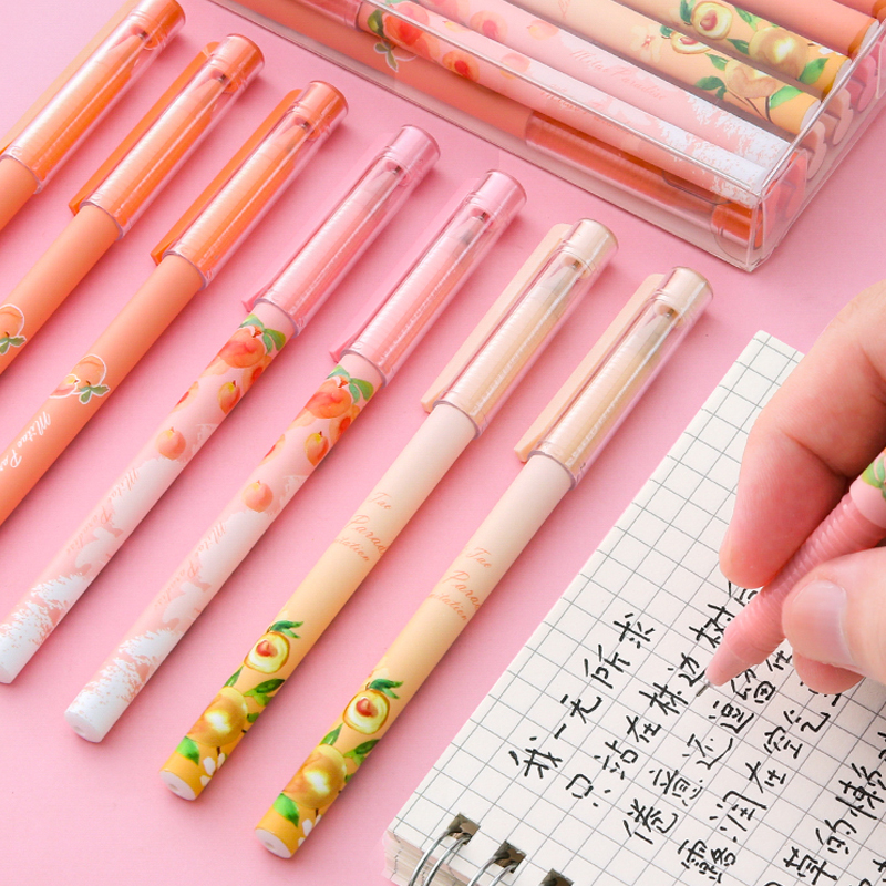 [Ready Stock] 0.5mm Black Ink Quick-Drying Gel Pen Cute Girl Pink Signature Pen