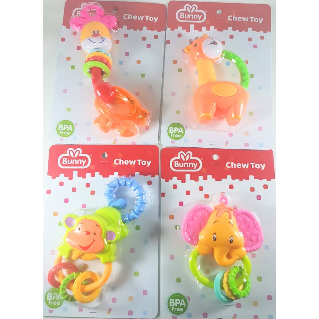 Lusty Bunny Deer Monkey Giraffe Elephant chew toy / mainan bayi