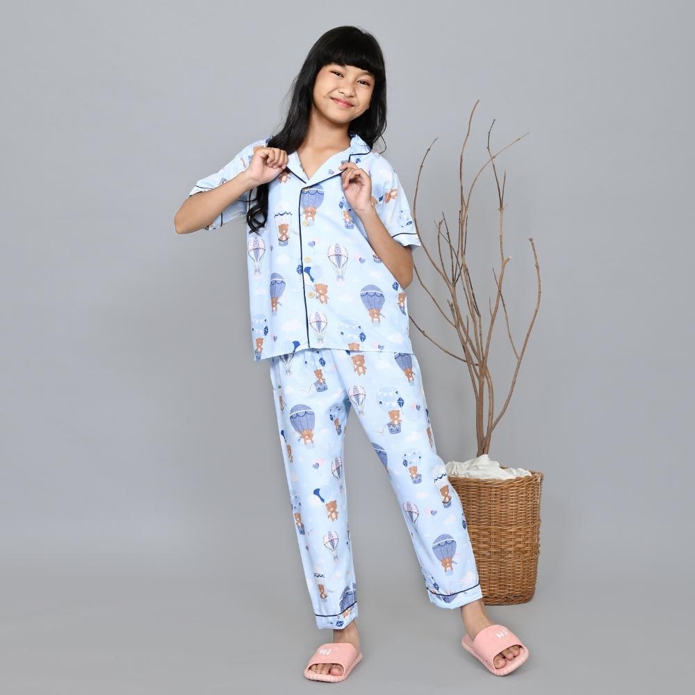 Nyenyak Piyama Anak Perempuan 6 - 8 Tahun / Setelan Baju Tidur Katun