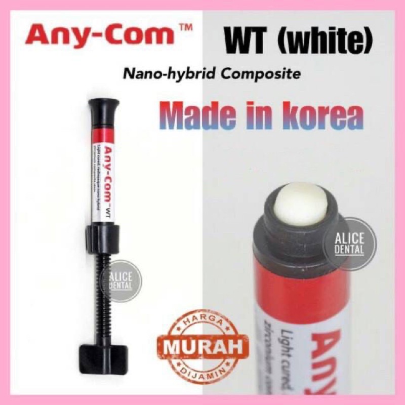 Dental komposit anycom WT composite any-com white veneer composite resin komposit putih natural bahan tambal gigi venner