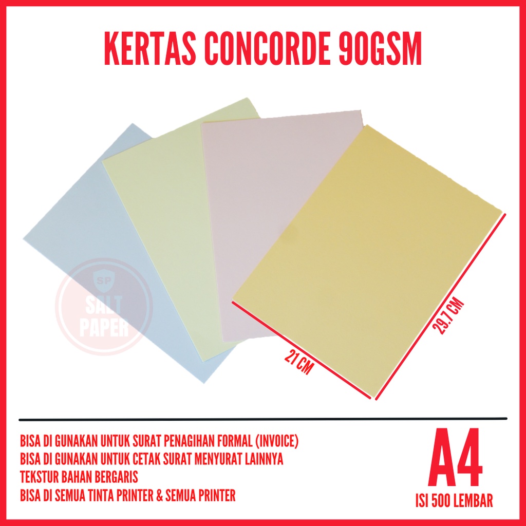 

Concorde A4 90 gram isi 500 lembar / Concorde A4 90 gr / Kertas Concorde A4 90gr