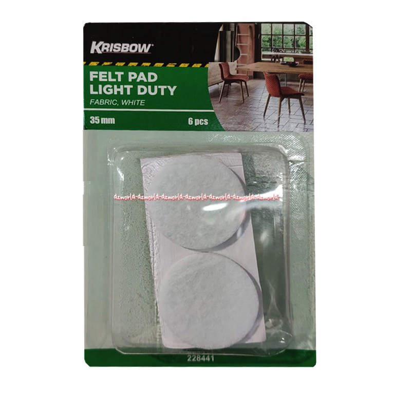 Krisbow Felt Pad Light Duty Pelindung Alas Kaki Meja 35mm Atau Lemari Alas Pelindung Lantai 6pcs