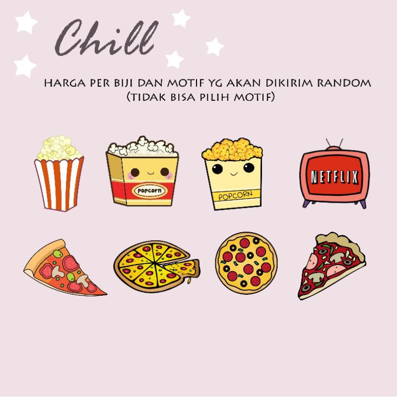 STICKER AESTHETIC ECER 1 BIJIAN / STIKER ESTETIK / STIKER TUMBLR / STIKER LUCU MURAH MAKANAN MINUMAN-Chill