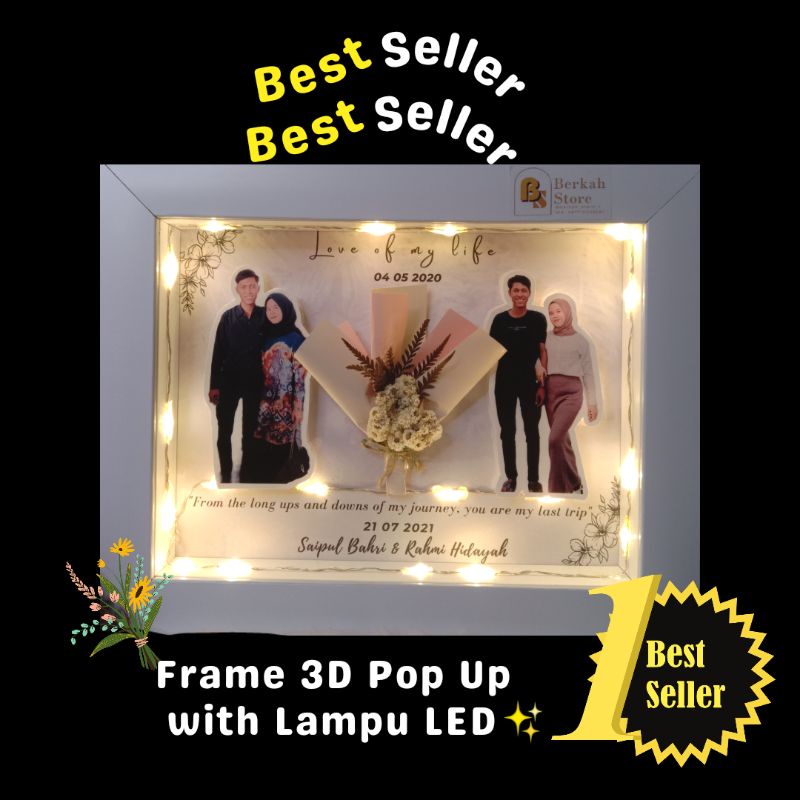 FRAME 3D LAMPU DESAIN POP UP HAMPERS BOX MURAH