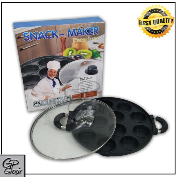 Promo SNACK MAKER - Cetakan 12 Lubang Datar - Wingko Kue Lumpur - Tutup Kaca
