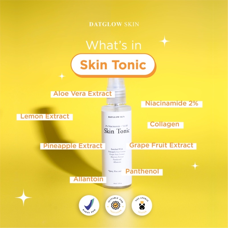 ✨Up Your Look✨ Skin tonic, ex glowing toner 60ml Datglowskin datlow skin toner jerawat