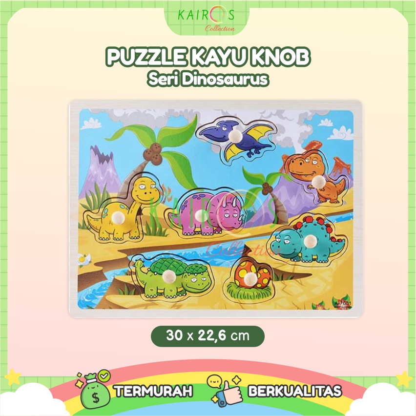 Puzzle Anak Kayu Knob Dinosaurus