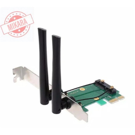 Jual Adapter Card Wireless Wifi Mini PCIe Express to PCIE 2 Antena