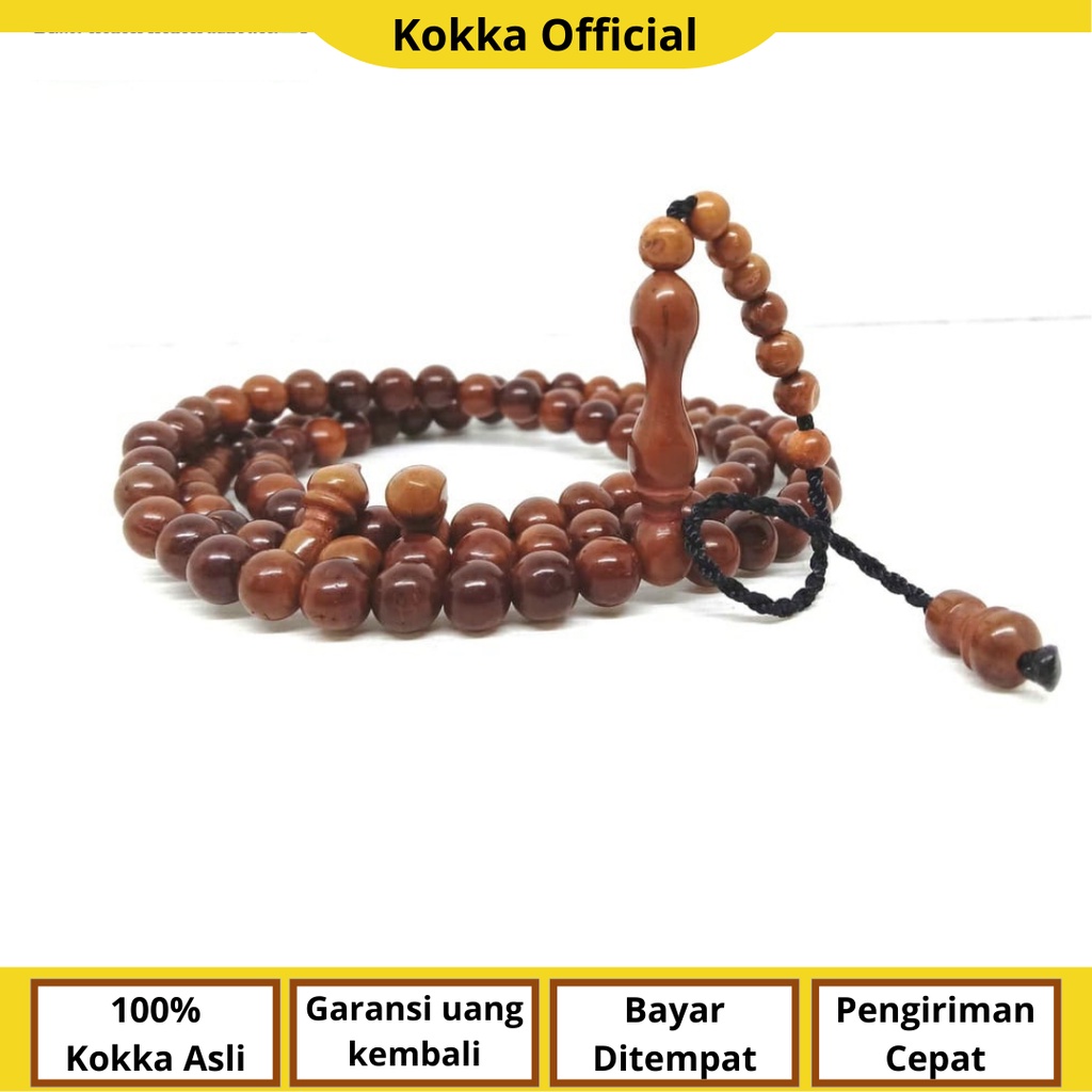 Tasbih Kaokah Kaukah Kokka Original 99 Butir Motif Bulat Tasbeh Kayu Koka Asli by Kokka Official